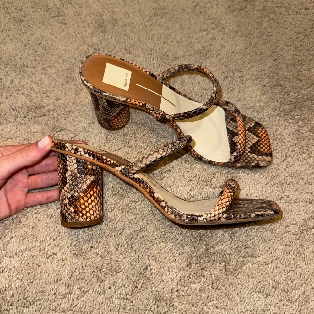 Dolce Vita Snakeskin Noles Block Heels